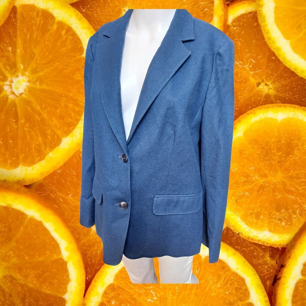 Pendleton Pure Virgin Wool Blue Blazer Professional Office Wear‎ Size 12
